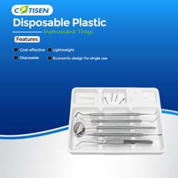 Cotisen Disposable Plastic Instrument Trays (Pack of 100) - 12