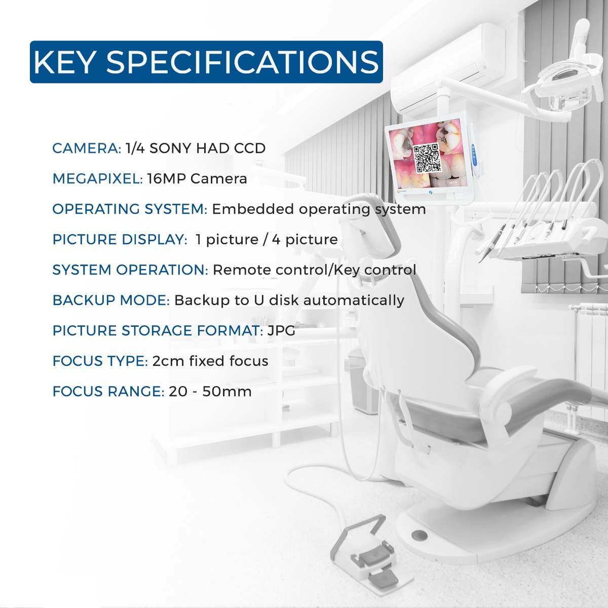 Intellicam 16MP Intraoral Camera with 17" Screen