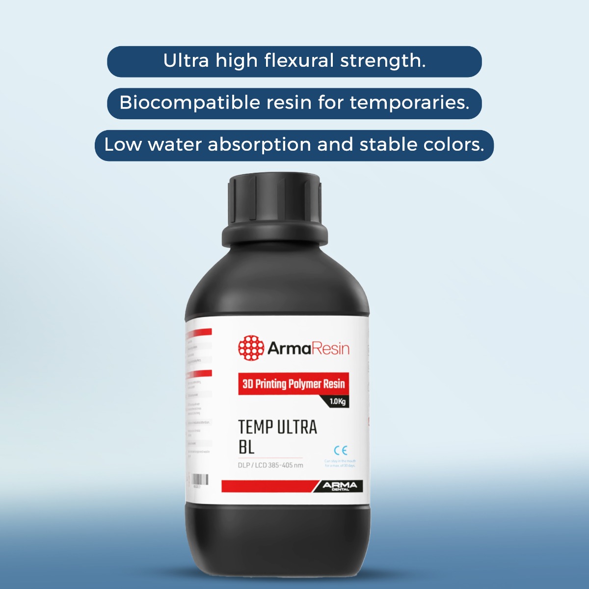 Arma Dental Temporary Crown & Bridge 3D Printing Resin - Temp Ultra (1 KG)