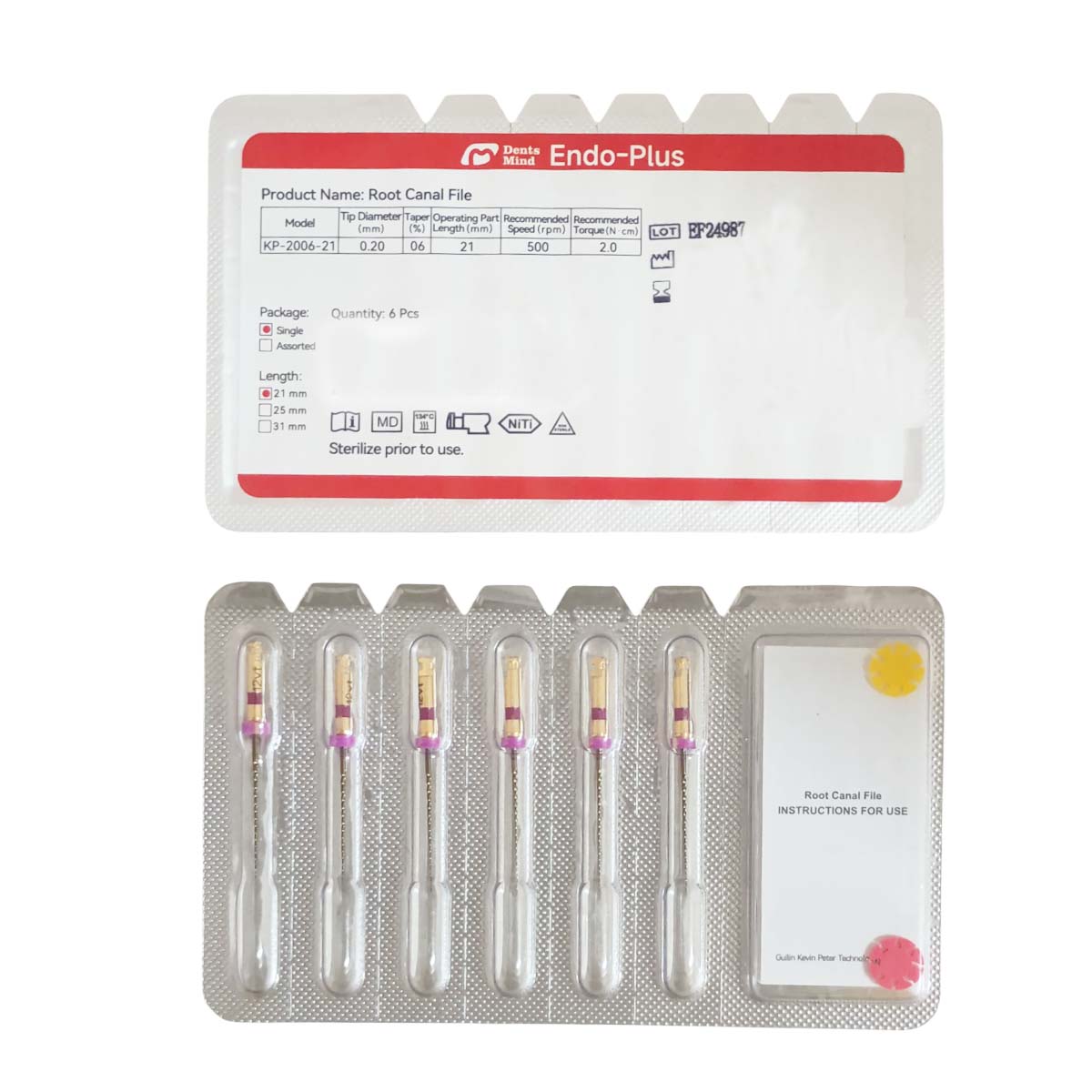 Woodpecker Endo Plus Heat Treated Gold Rotary Files