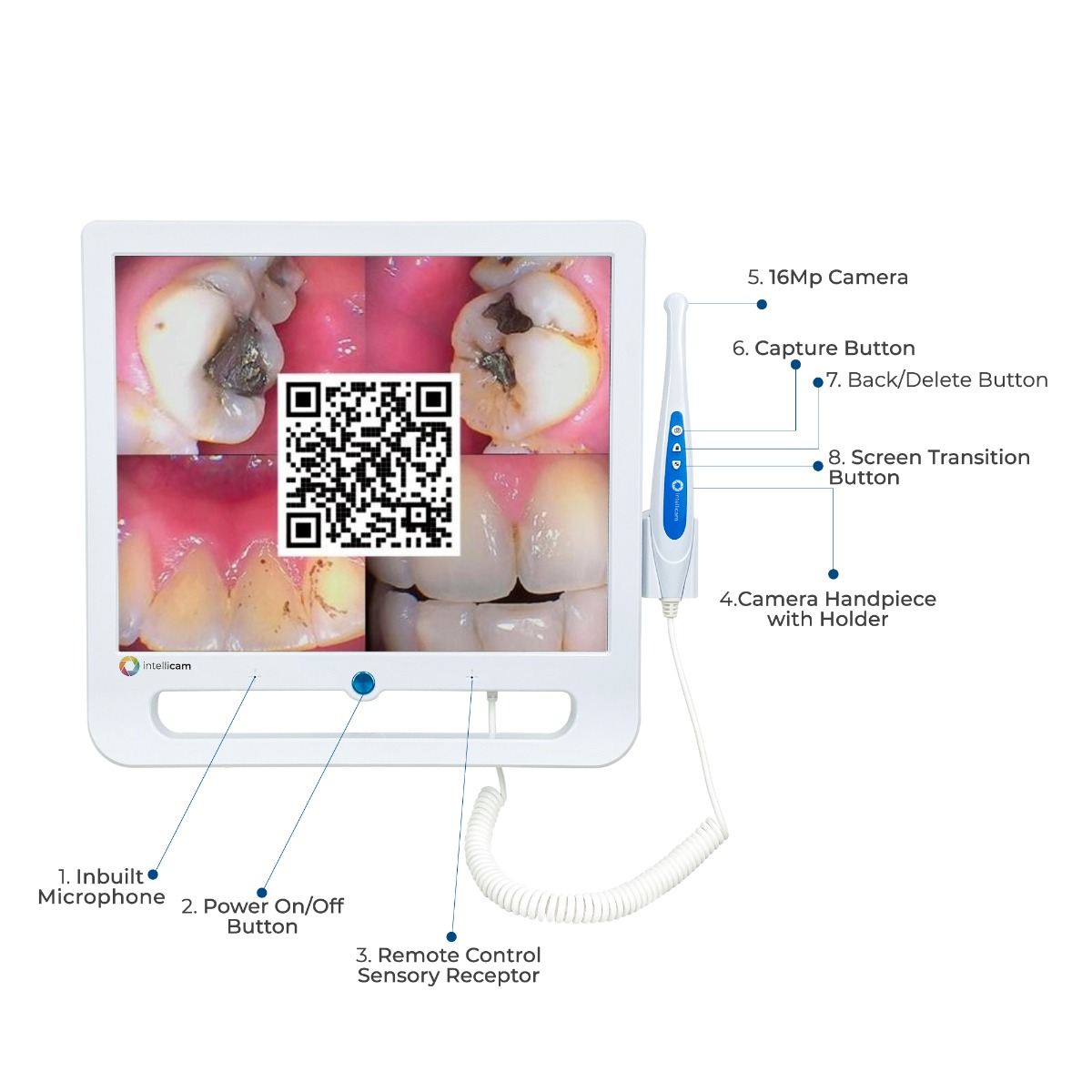 Intellicam 16MP Intraoral Camera with 17" Screen