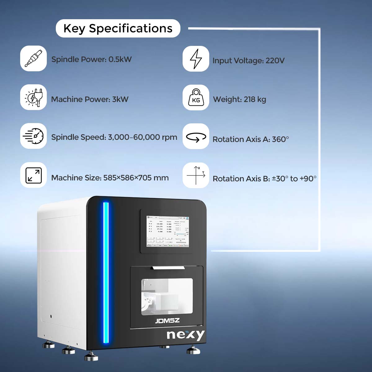 Nexy Zirconia 5-Axis CAD/CAM Milling Machine for Dental Lab - JDM5Z