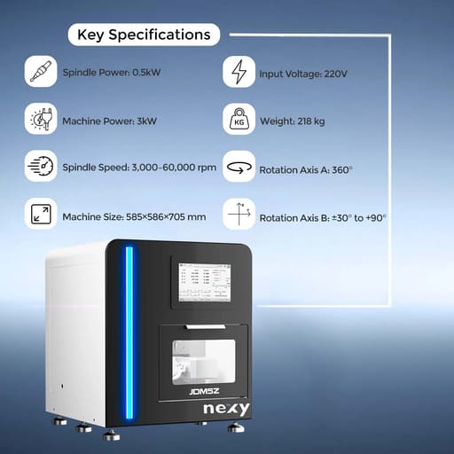 Nexy Zirconia 5-Axis CAD/CAM Milling Machine for Dental Lab - JDM5Z