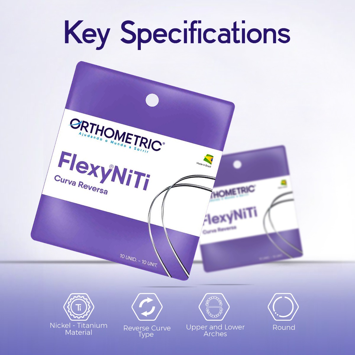 OrthoMetric Flexy NiTi Reverse Curve Intraoral Archwires - Round (10/Pk)