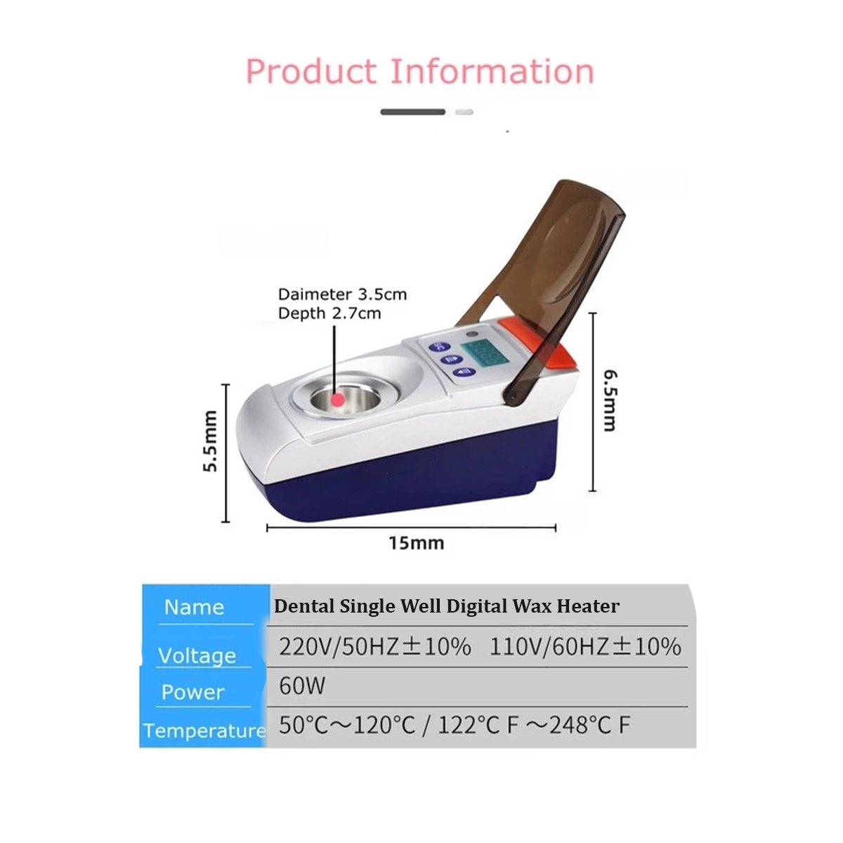 Jinguang Dental Single Well Digital Wax Heater 