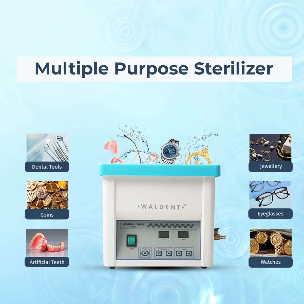 Waldent Ultrasonic Cleaner 5 Ltr Stainless Steel