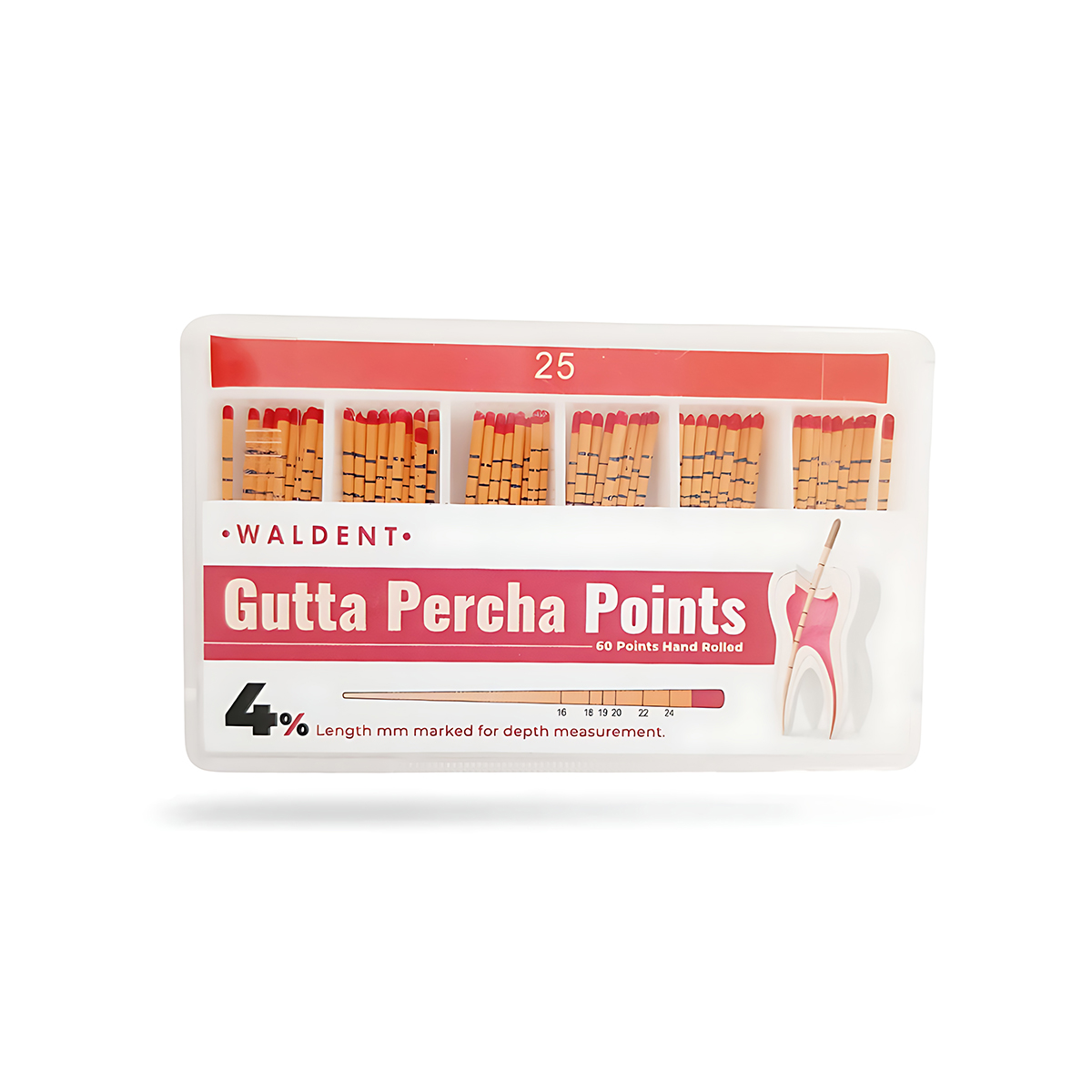 Waldent Gutta Percha Points 4% (Length Marked) #25