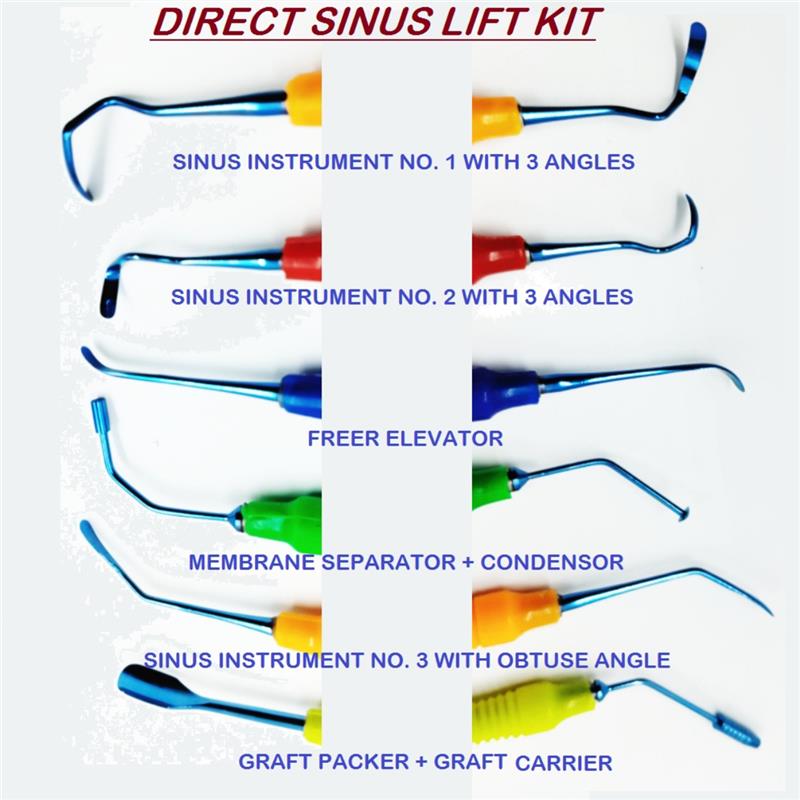 Julldent Direct Sinus Lift Instruments SS Metal Set of 6