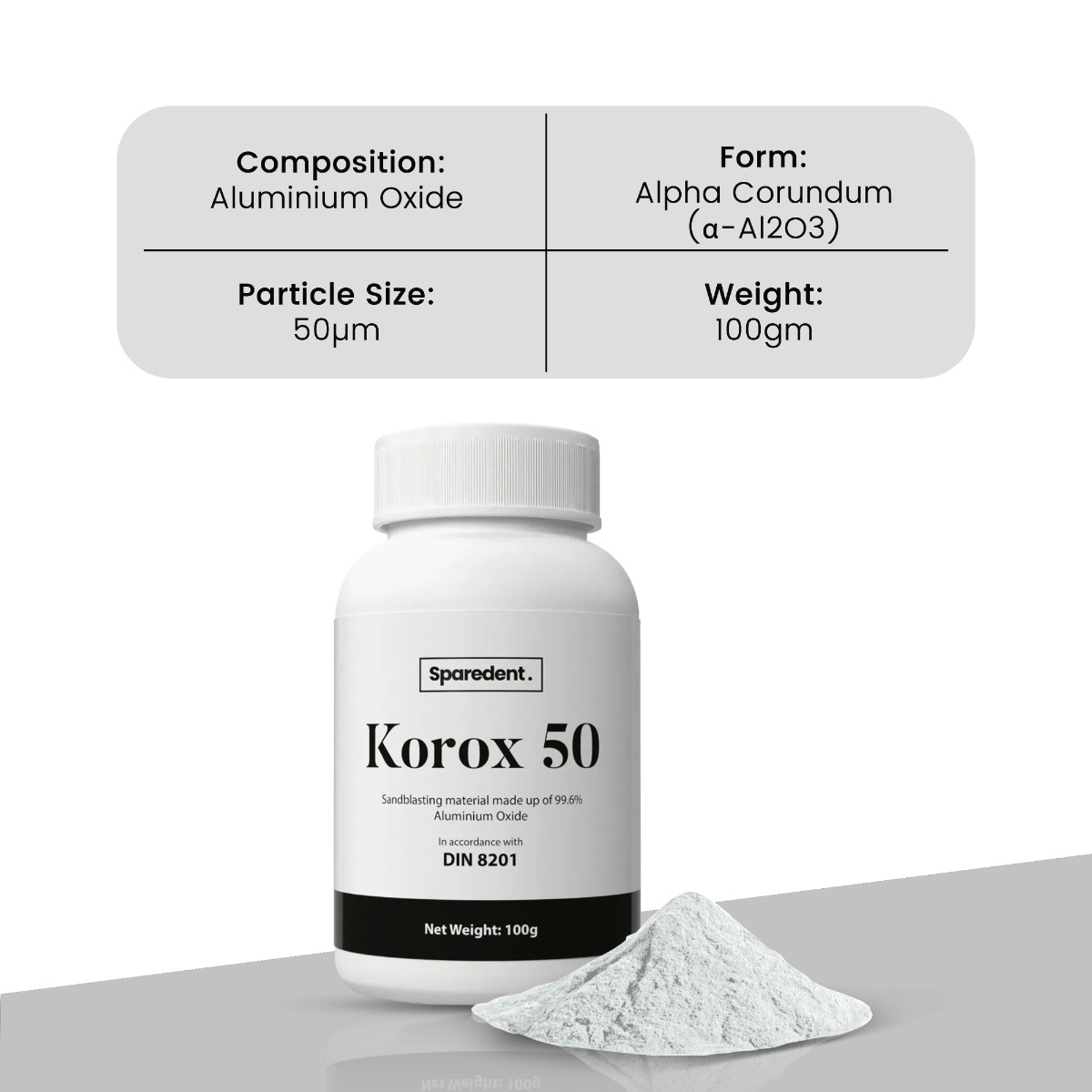 Sparedent Korox 50 Powder for Dental Sandblaster/Polisher