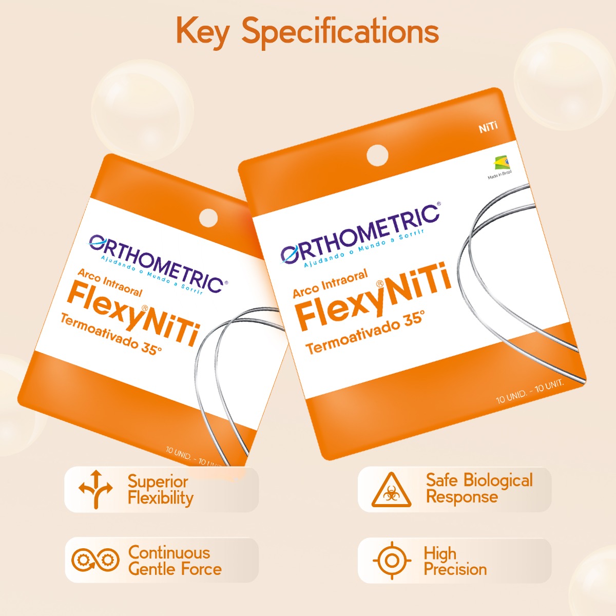 OrthoMetric Flexy NiTi Thermal 35ºC Archwires - Rectangular (10/Pk)