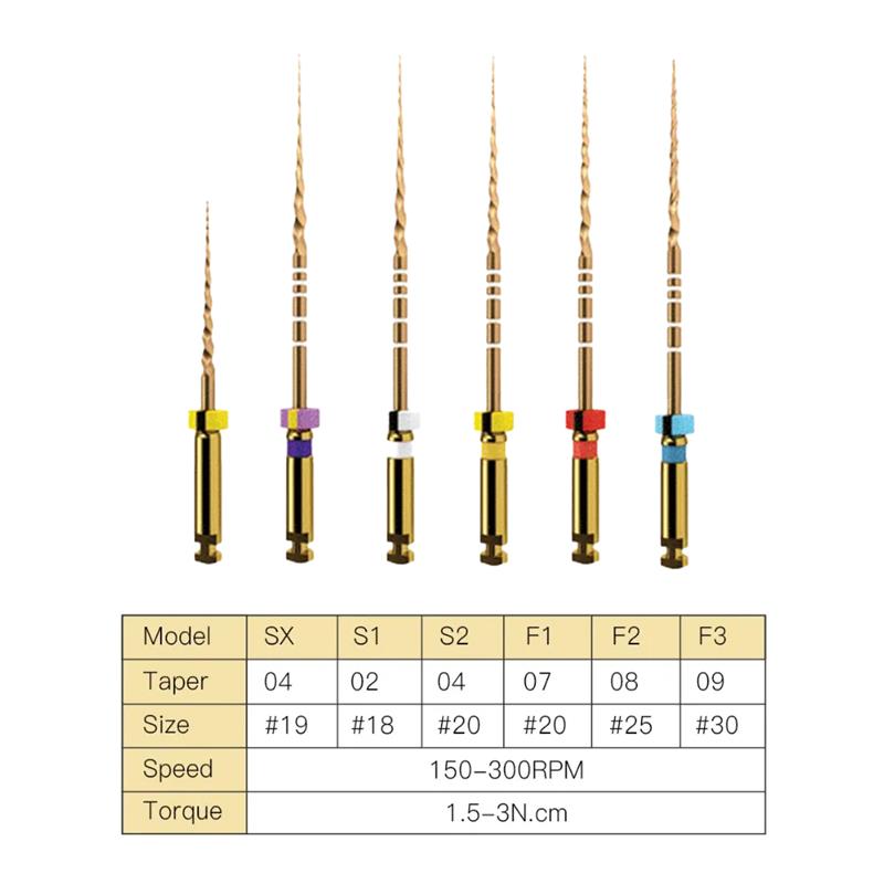 Waldent Premium Taper Gold Rotary Files - 31mm