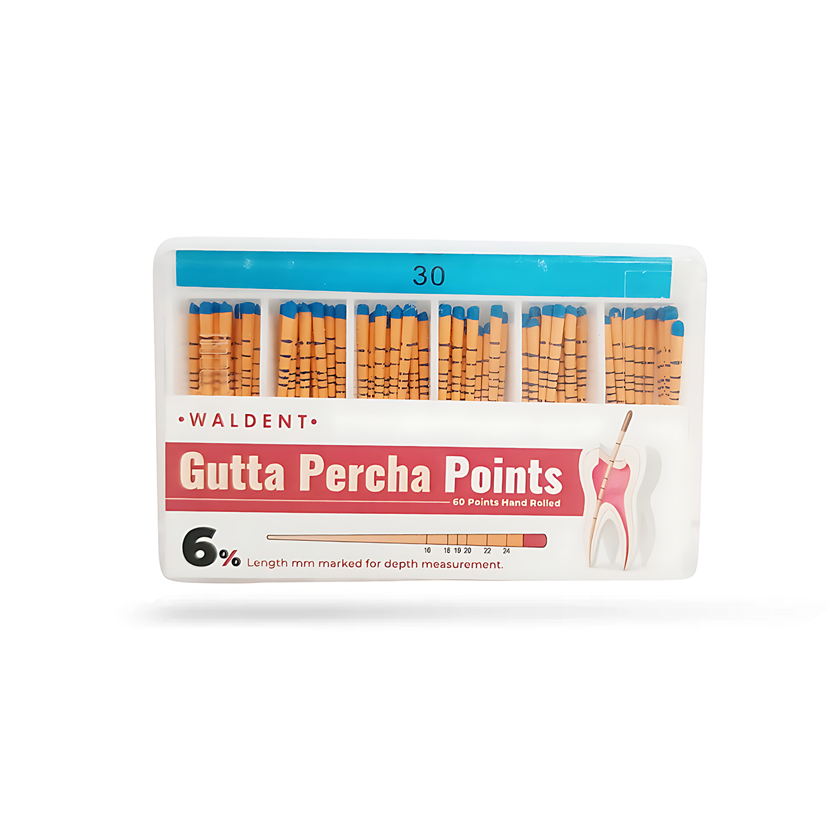 Waldent Gutta Percha Points 6% (Length Marked) #30