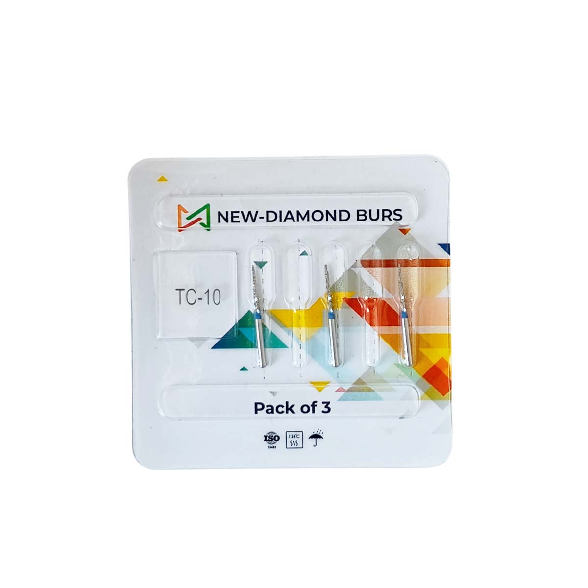 NewDiamond Tapered Cone Diamond Bur TC-10 (Pack Of 3)