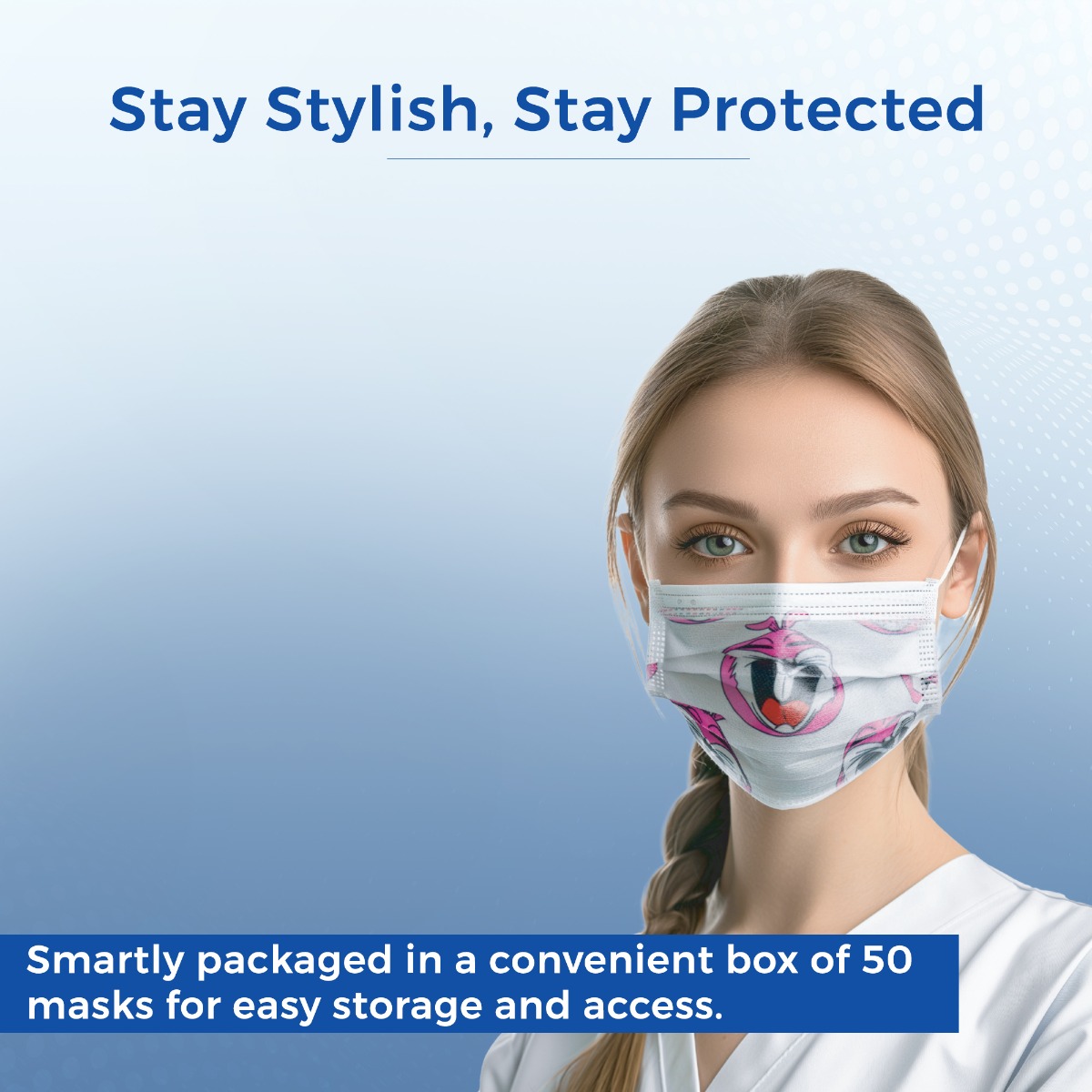 Waldent 3 Ply Printed Mask (Pack of 50)
