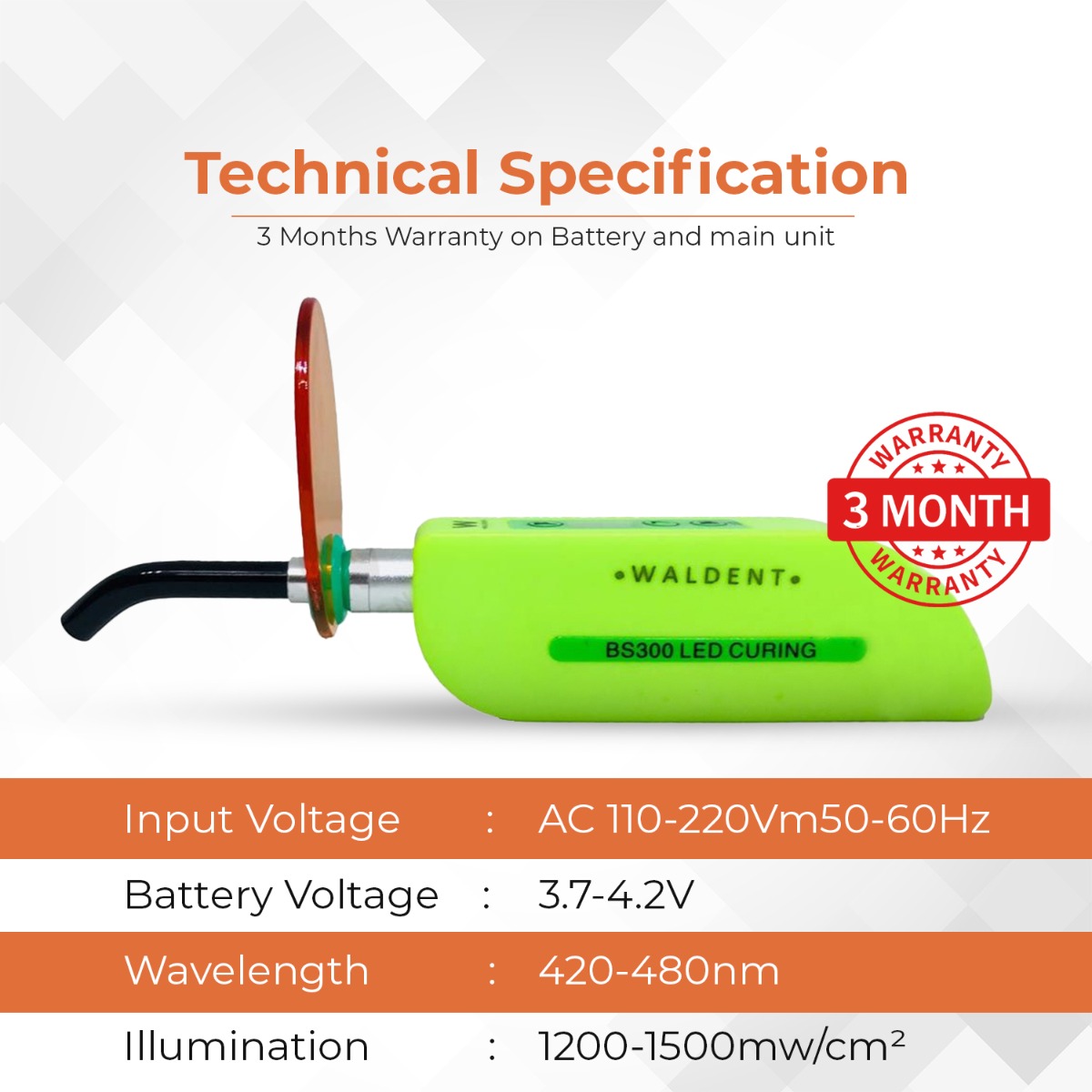 Waldent Smart-LED Curing Light 1500mW
