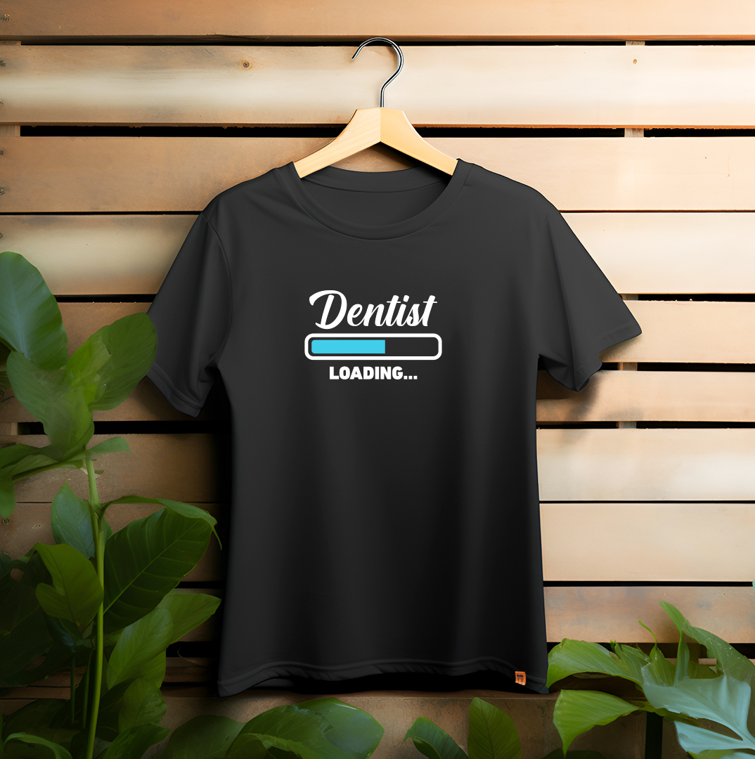 DentiCrew Round Neck Cotton T-Shirts Black - Dentist Loading