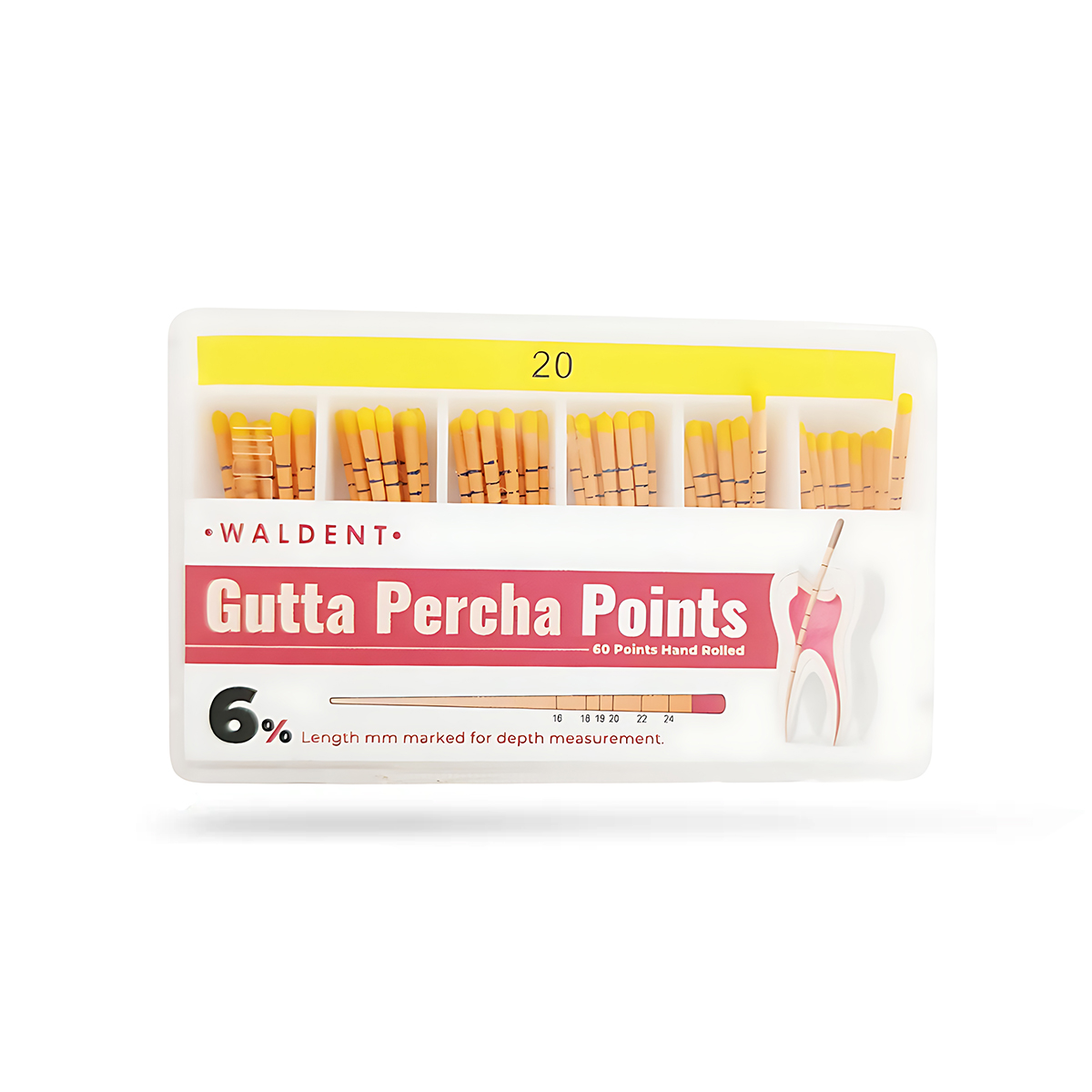 Waldent Gutta Percha Points 6% (Length Marked)