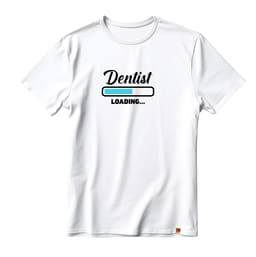 DentiCrew Round Neck Cotton T-Shirt White - Dentist Loading (XL)