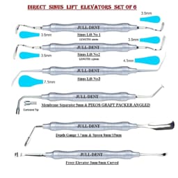 Julldent Direct Sinus Lift Instruments SS Metal Set of 6  - 7