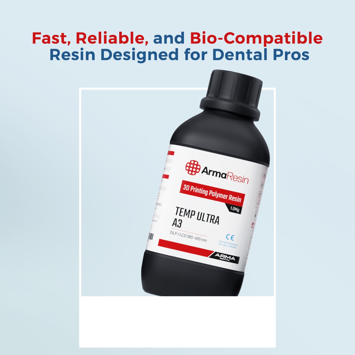 Arma Dental Temporary Crown & Bridge 3D Printing Resin - Temp Ultra (1 KG)