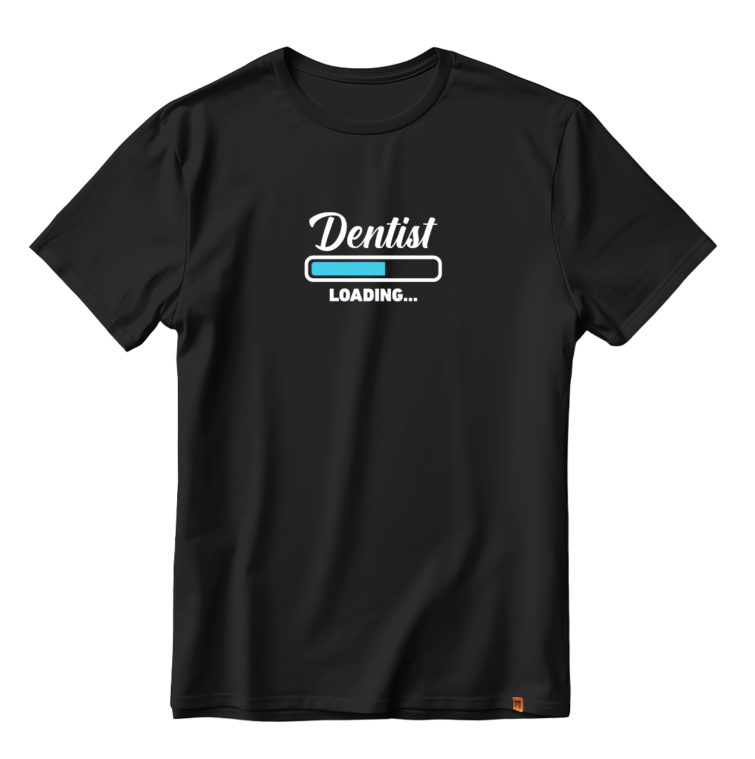 DentiCrew Round Neck Cotton T-Shirts Black - Dentist Loading