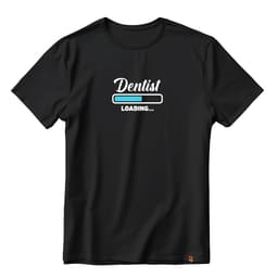 DentiCrew Round Neck Cotton T-Shirt Black - Dentist Loading (XL)