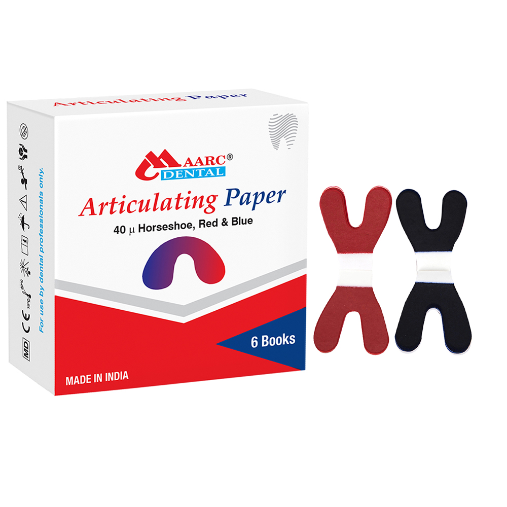 Maarc Articulating Paper (Horseshoe Shape) 40 Microns Red & Blue