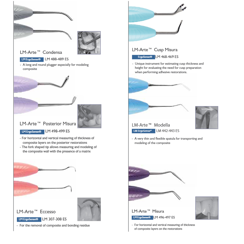 LM Arte Complete Set - 8 Restorative Instruments With Cassette