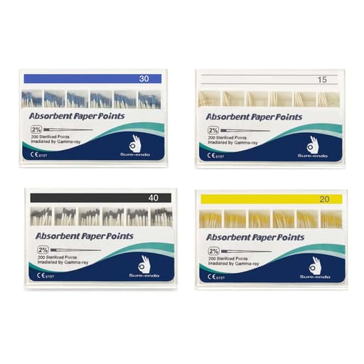 Sure Endo Paper Points - 2% (Pack of 200)