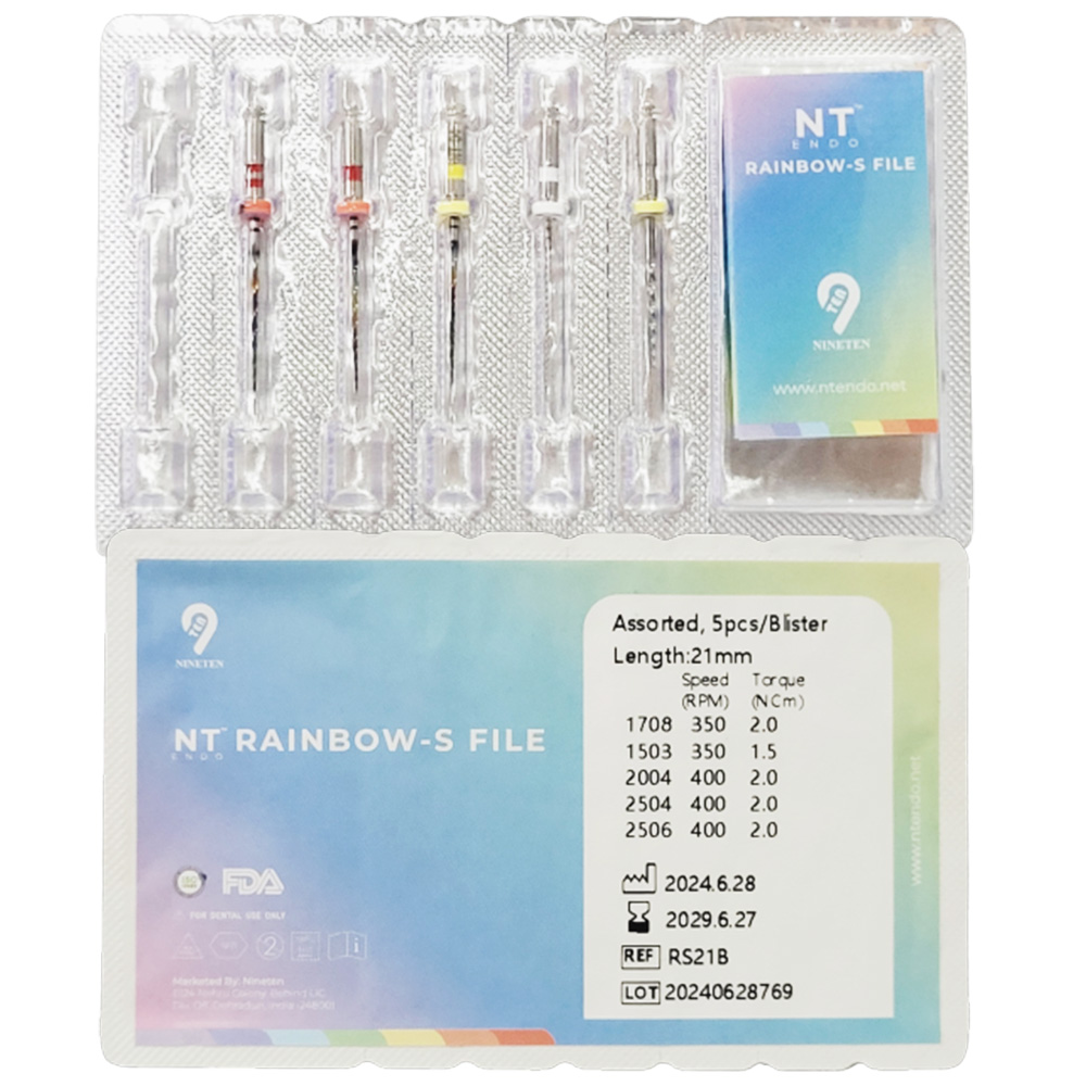 NT Rainbow S Assorted NiTi Rotary Files - 21mm (Assorted 25/6)