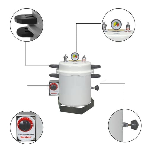 Life Steriware Dental Autoclave With Rotary Timer in Epoxy Finish