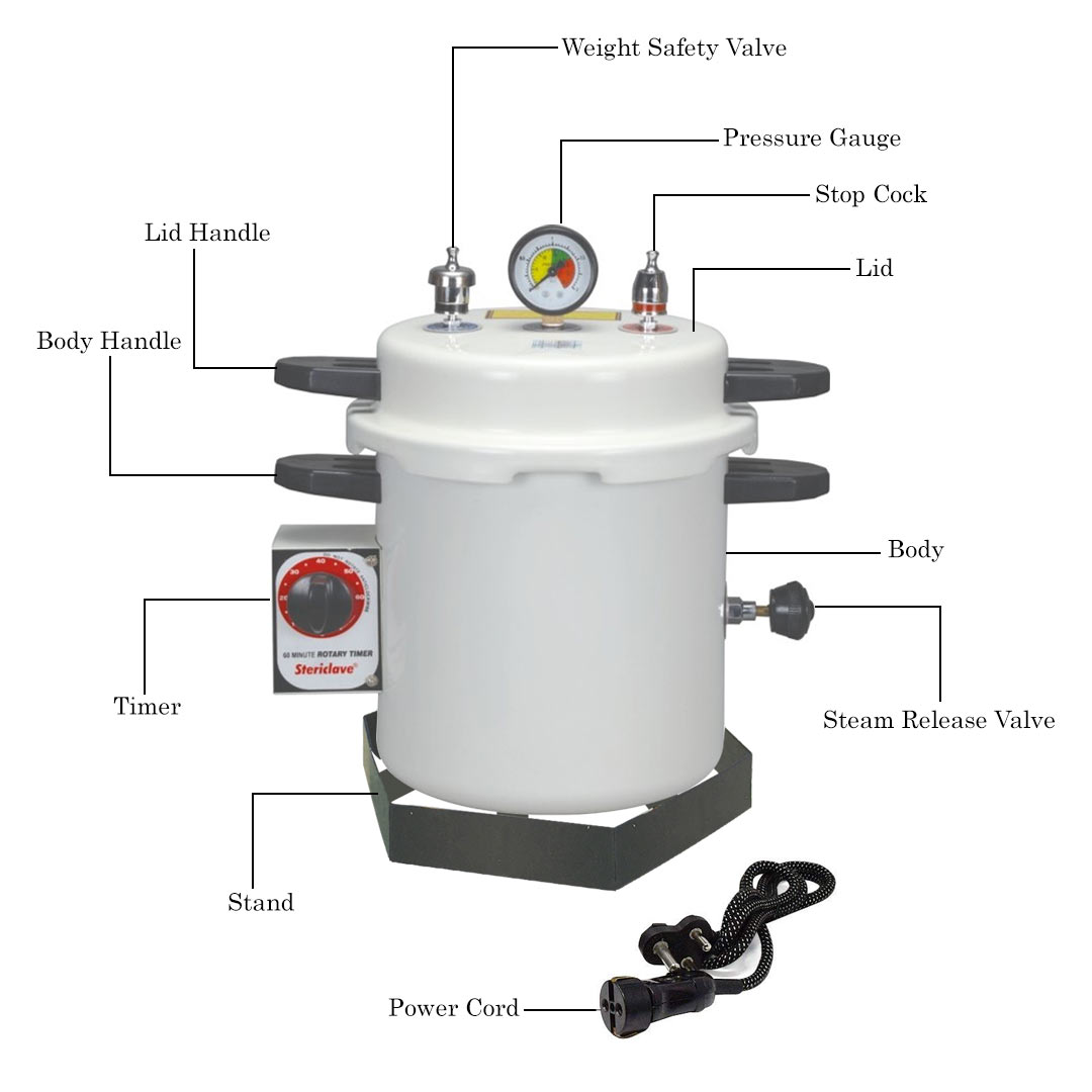Life Steriware Dental Autoclave With Rotary Timer in Epoxy Finish