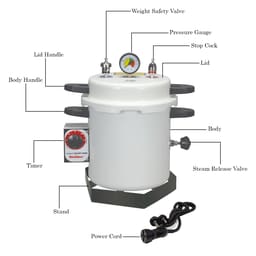 Life Steriware Dental Autoclave With Rotary Timer in Epoxy Finish - 5