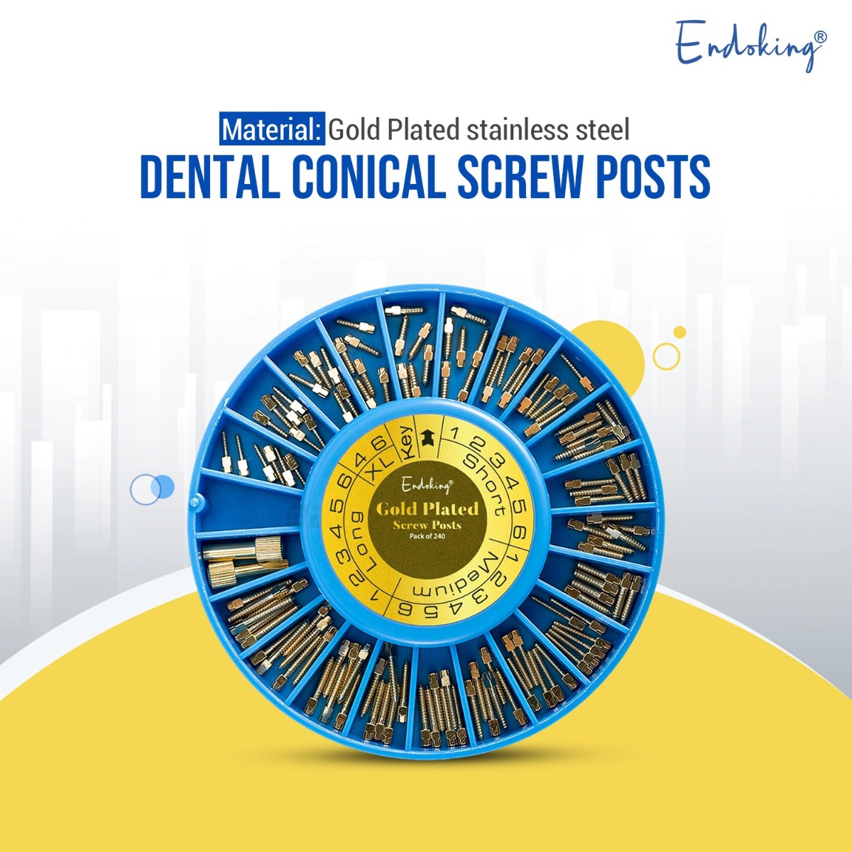 EndoKing Dental Conical Screw Posts 
