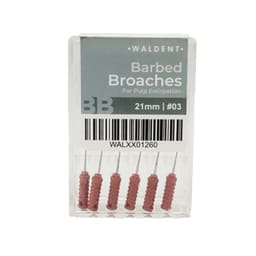 Waldent Barbed Broaches 21mm (Pack of 6) - 10