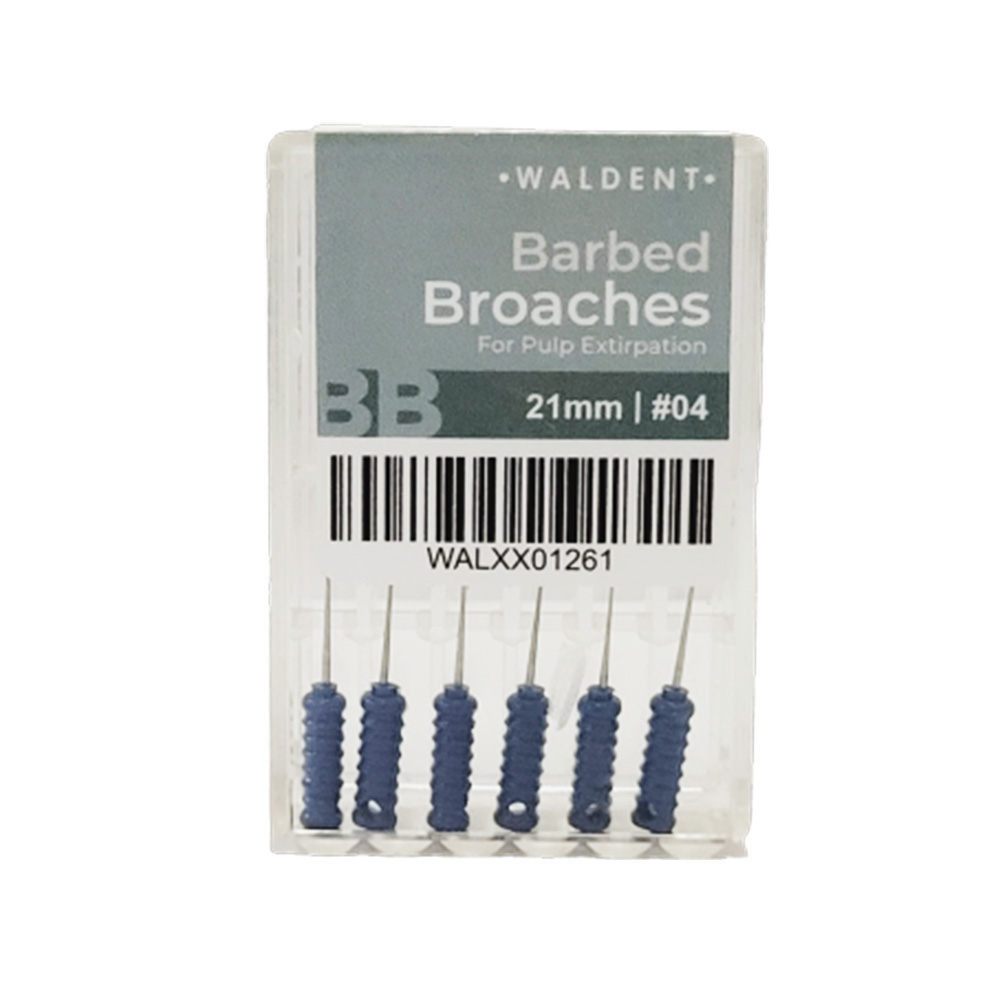 Waldent Barbed Broaches 21mm (Pack of 6)