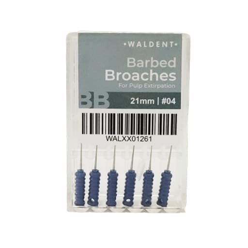Waldent Barbed Broaches 21mm (Pack of 6)