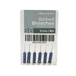 Waldent Barbed Broaches 21mm # 04 (Pack of 6)