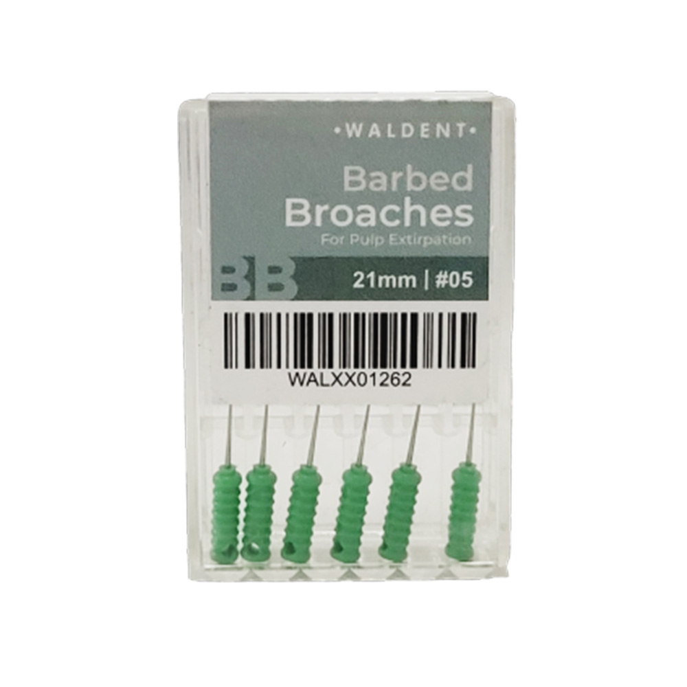 Waldent Barbed Broaches 21mm (Pack of 6)