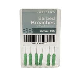 Waldent Barbed Broaches 25mm (Pack of 6) - 15
