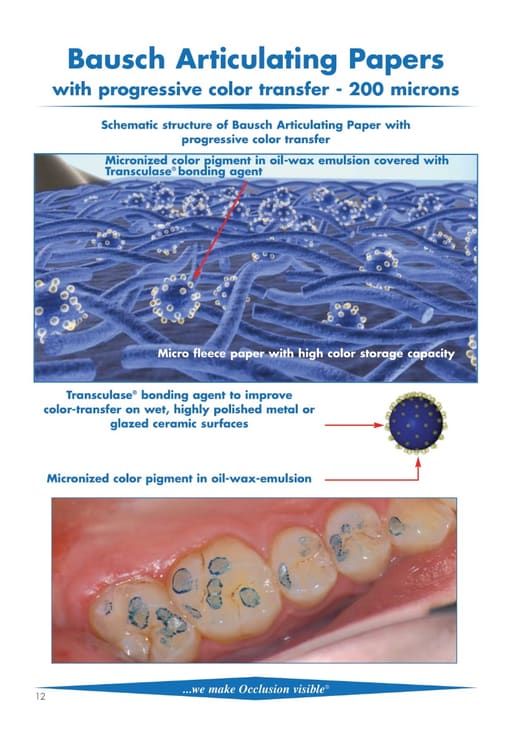 Bausch Dental Articulating Papers with Progressive Colour Transfer - 200µ Microns