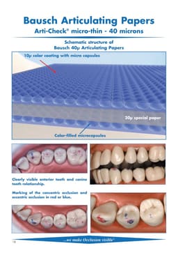 Bausch Arti-Check Dental Articulating Papers Micro Thin - 40µ Microns - 22