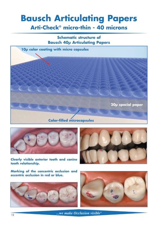 Bausch Arti-Check Dental Articulating Papers Micro Thin - 40µ Microns
