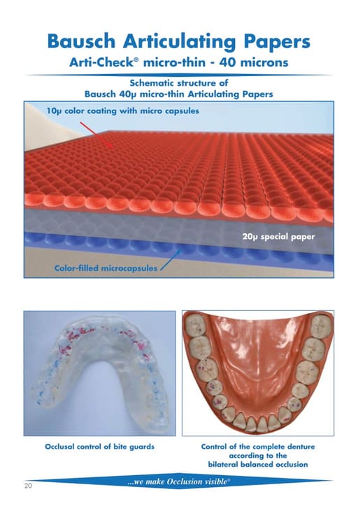 Bausch Arti-Check Dental Articulating Papers Micro Thin - 40µ Microns