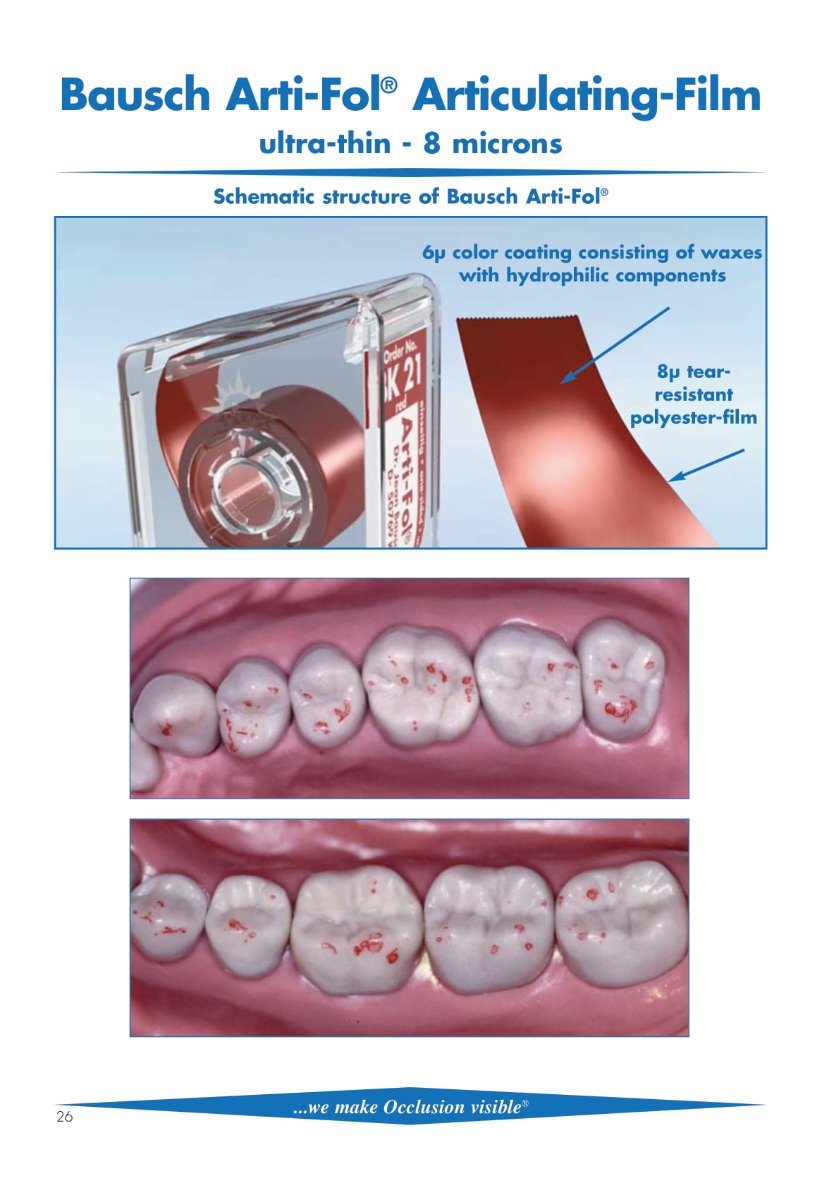 Bausch Arti-Fol Dental Articulating Flim Ultra Thin - 8µ Microns Width 22 mm - 22 Mts.