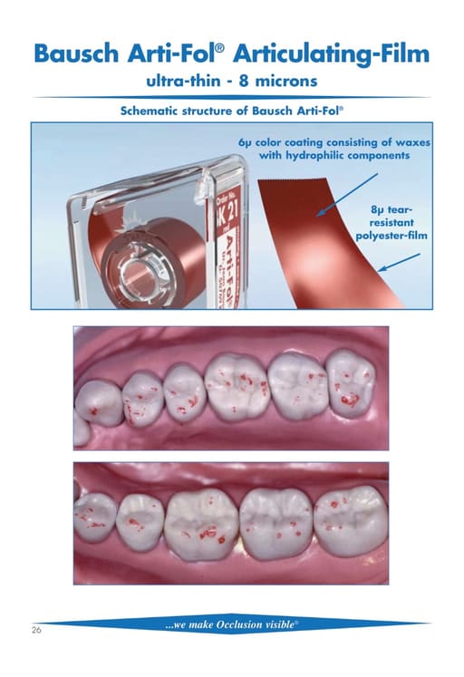Bausch Arti-Fol Dental Articulating Flim Ultra Thin - 8µ Microns Width 22 mm - 20 Mts.