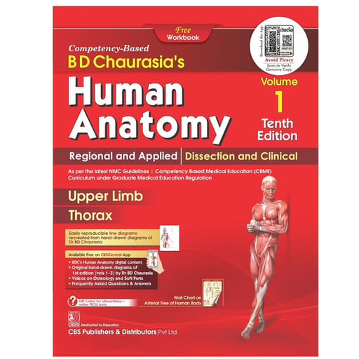 BD Chaurasia's Human Anatomy 10th Edition With Free Workbooks + E-Book (PB - 2025)
