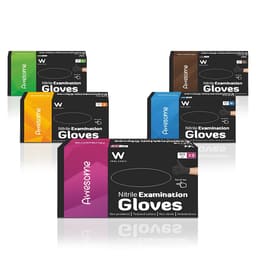 Waldent Nitrile Examination Gloves- Black (Pack of 80)