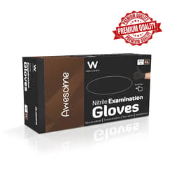 Waldent Nitrile Examination Gloves- Black (Pack of 80)  - 13