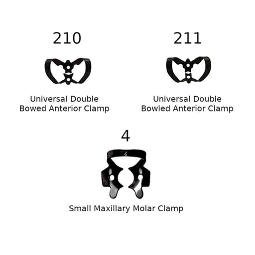 GDC Rubber Dam Clamps Set # Black (RDCOBB11)